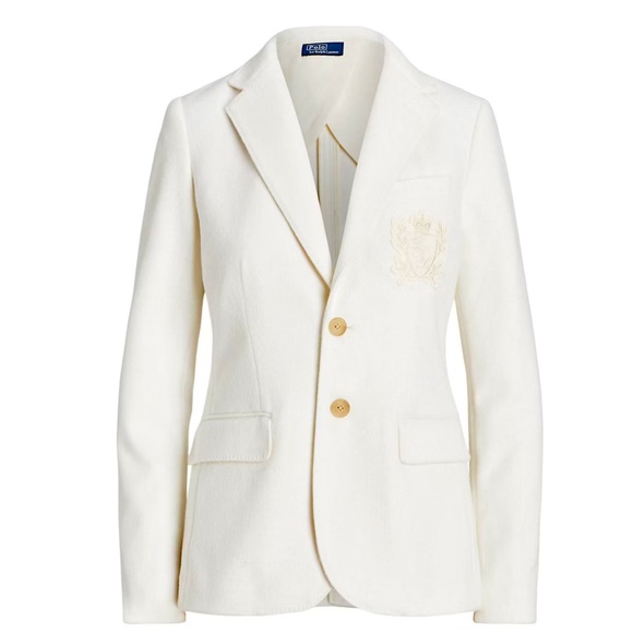 Polo Ralph Lauren Crest Patch Cream color Wool Blazer - Picture 6 of 7